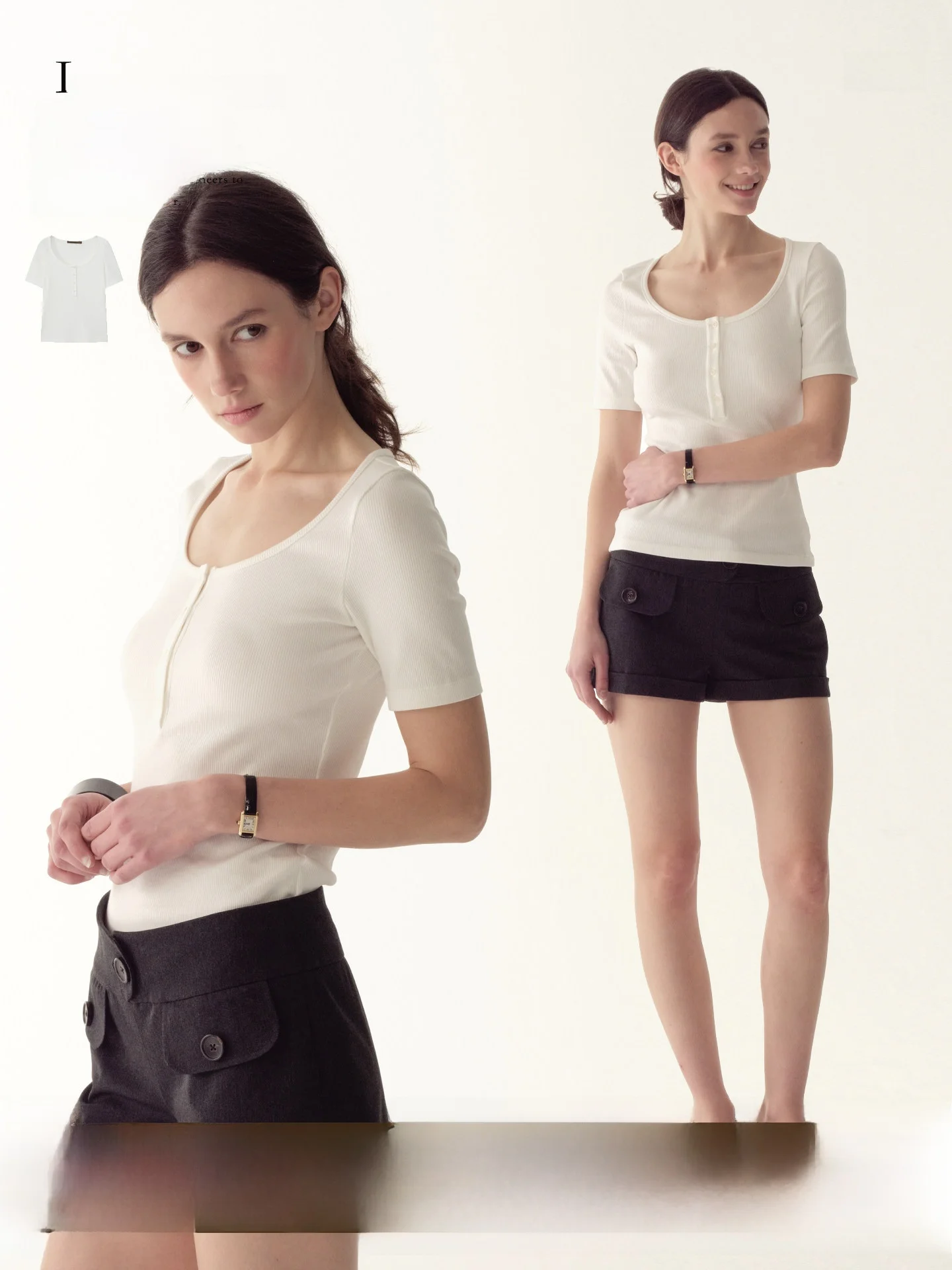 

Женская летняя футболка Slim Fit с коротким рукавом, вязаная, с эластичным воротником Хенли и U-образным вырезом, дышащая, комфортная, из смесового хлопка