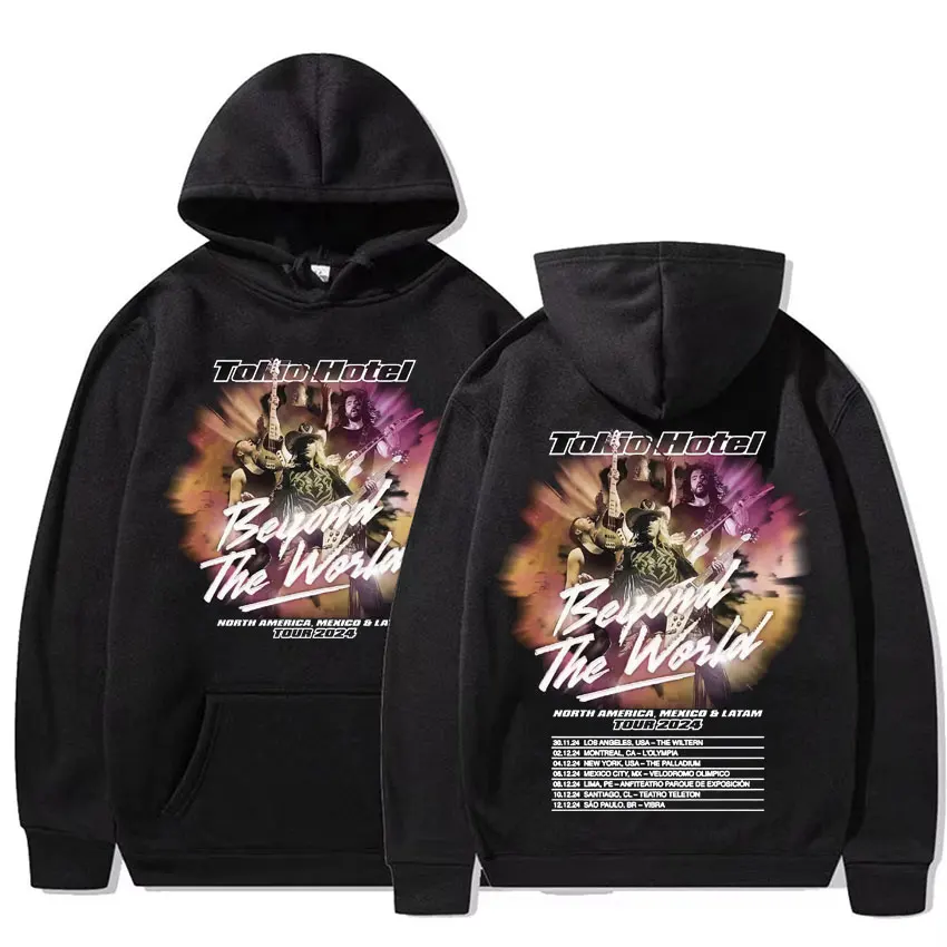 

Rock Band Tokio Hotel Beyond The World Tour 2024 Hoodie Men Women Fashion Hip Hop Hoodies Vintage 90s Oversized Cozy Sweatshirts