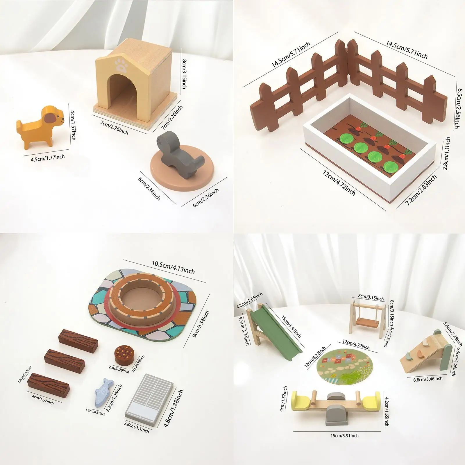 Casa de bonecas de madeira móveis casa de boneca playset acessórios brinquedo educativo realista fingir jogar brinquedo casa de bonecas acessórios conjunto