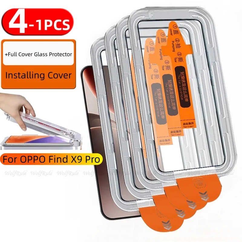 4/3/2/1 pièces pour OPPO trouver X9 Pro verre OPPO trouver X9 Pro verre trempé couverture complète sans poussière pour protecteur d'écran OPPO trouver X9 Pro