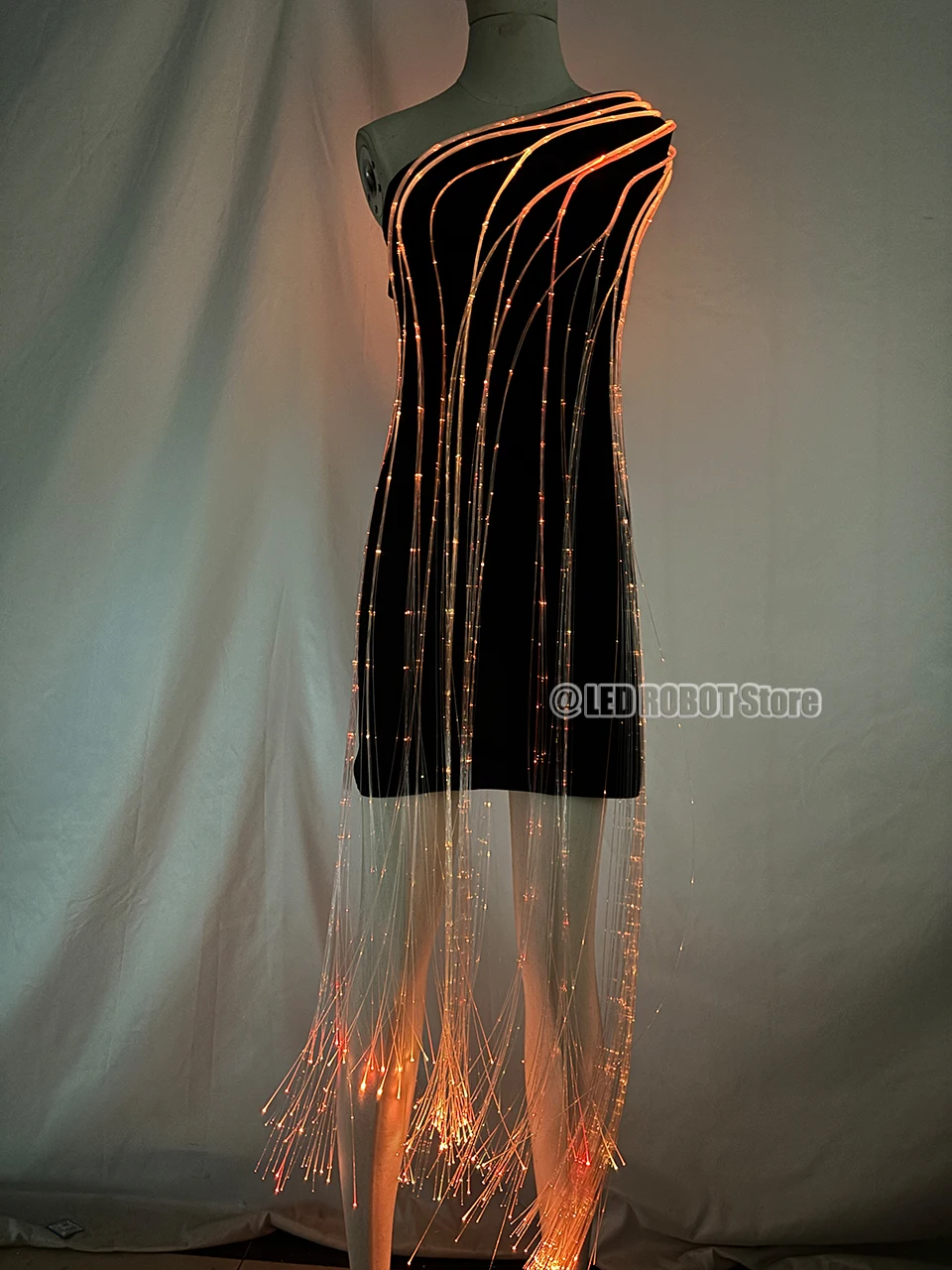 RGB Colorful Glowing Fiber Dress LED Color Changing Remote Control Great Costume for Event Performance