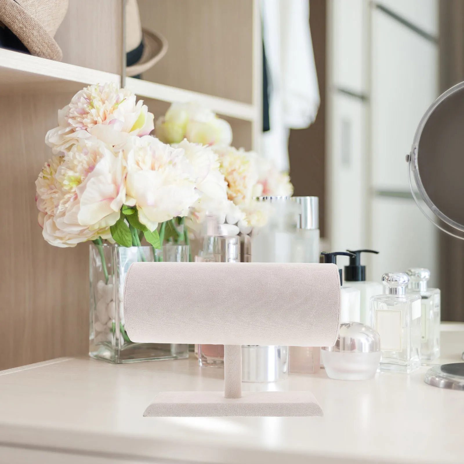 حامل عرض منظم لعصابة الرأس، حامل أربطة شعر للنساء والفتيات، تأثير ديكور منزلي، طاولة مكياج مرتبة #1