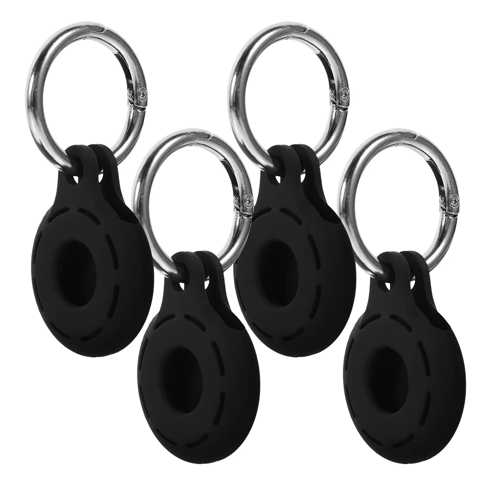 

4pcs Silicone Tracer Cover Lightweight Protective Case For Pet Tracker Aluminum Alloy Bumper Sleeve Hanging Accessory