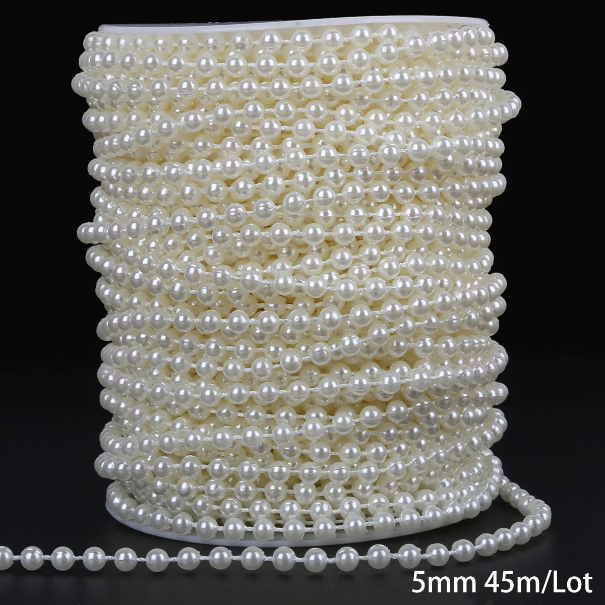 36-361Feet Artificial String Pearl 3-10MM Pearl Bead,Faux Pearl Chain Garland Spool Roll Strand Wedding Party Xmas Tree Decors