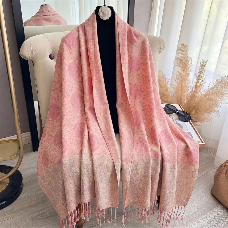 Blush Pink Vintage Paisley Jac - огляд і ціна Shawl Wrap Winter