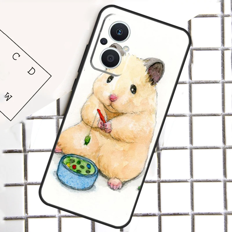 หนูแฮมสเตอร์ศิลปะสําหรับOPPO Reno 8 7 Lite 8T 10 11 12 13 14 Pro 11F 12F 13F 14F OPPOค้นหาX8 X5 X6 Proกรณี