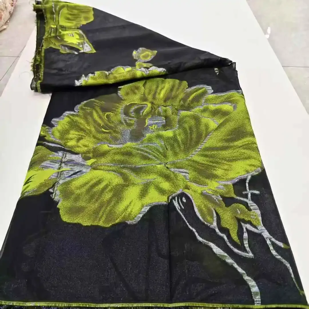 

High Quality Nigerian Latest African Brocade Jacquard Fabric Gilding Lace Damask Material Brocard Tissu 5 Yards For Dress SZ167