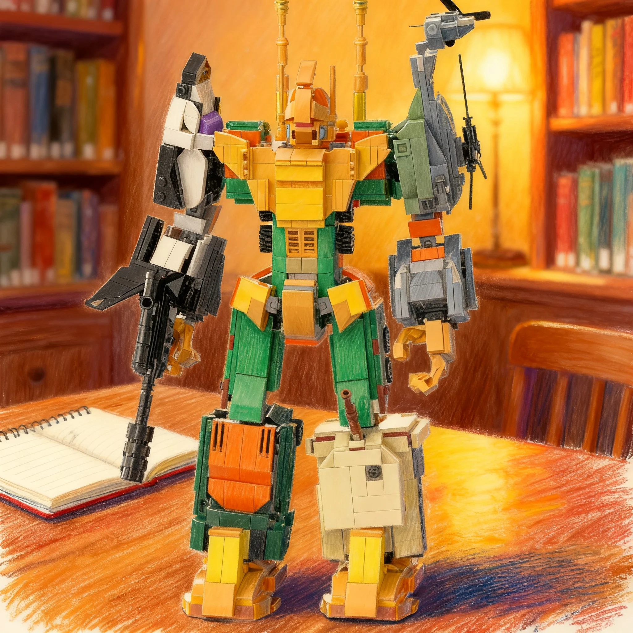 1220pcs MOC Transformer Ruination Model Building Blocks Architecture Toy Christmas Gift Kids Birthday Creative Education Idea