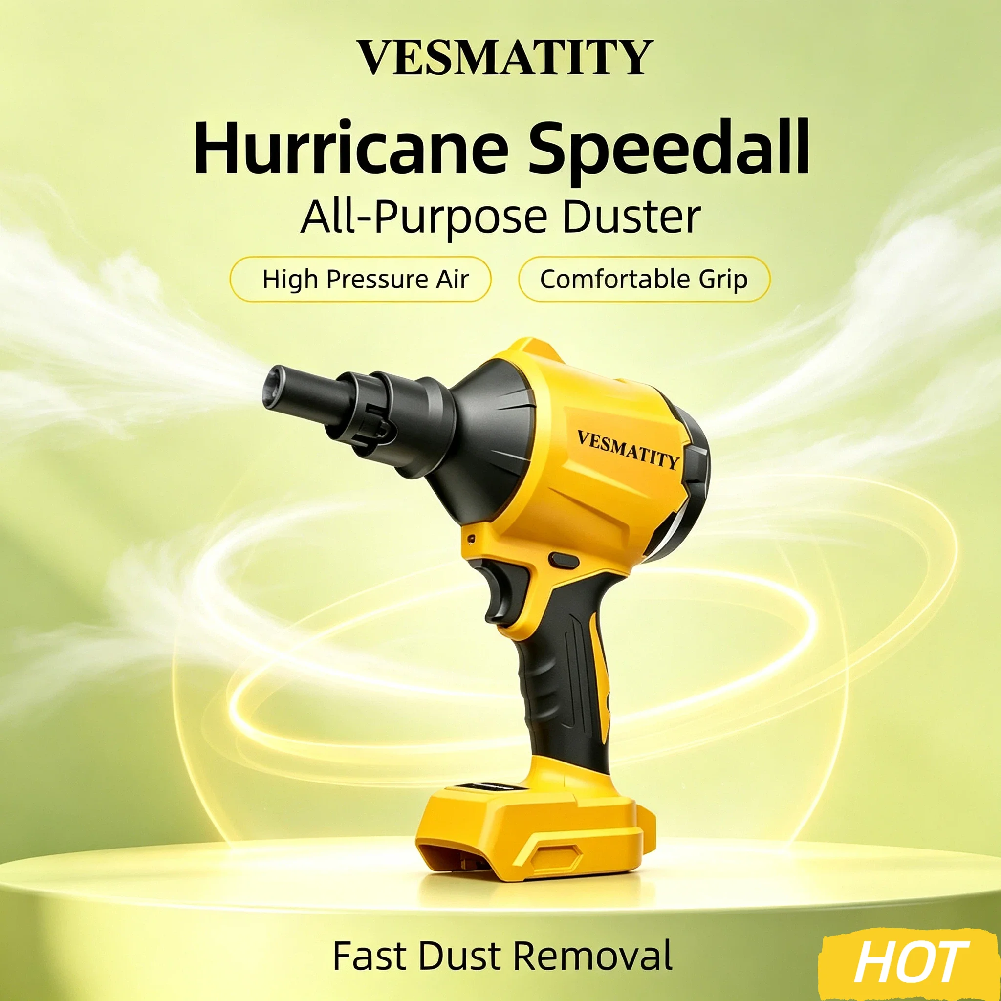 Vesmatity Brushless Cordless Air Blower Dust Removal Gun Nozzle Multifunction Inflator Tool 18V Battery Max Pro Plus HD