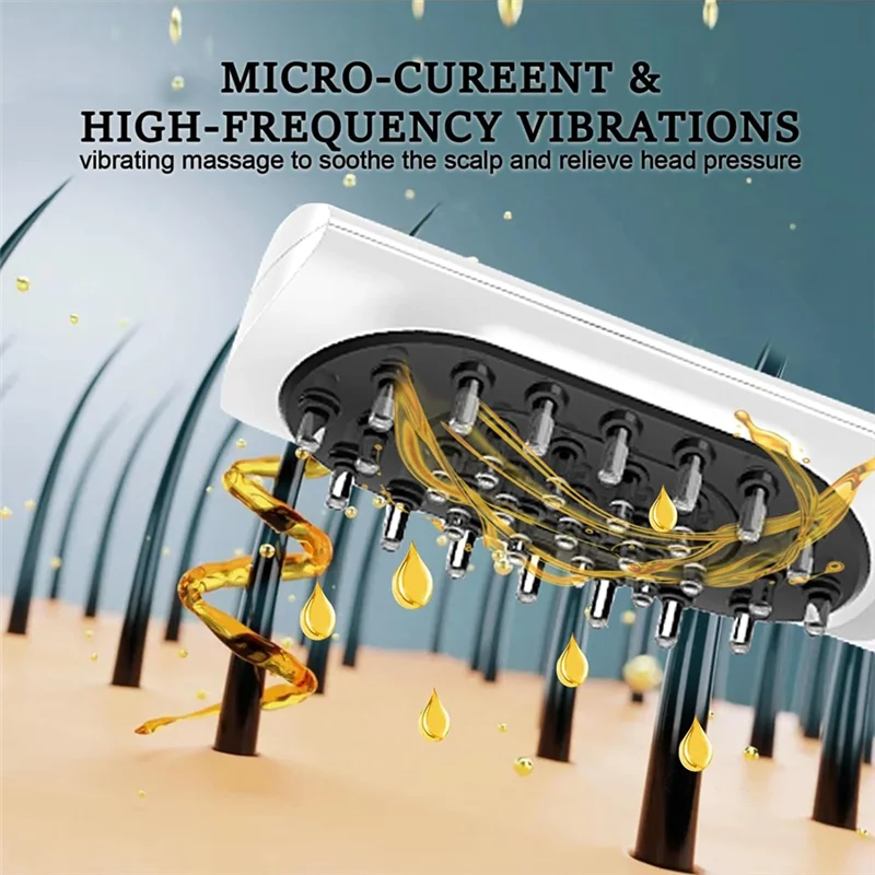 أداة توزيع زيت الشعر الكهربائية N18R، مشط تدليك فروة الرأس، توزيع الزيوت العطرية بالتساوي ودقيق على فروة الرأس #2