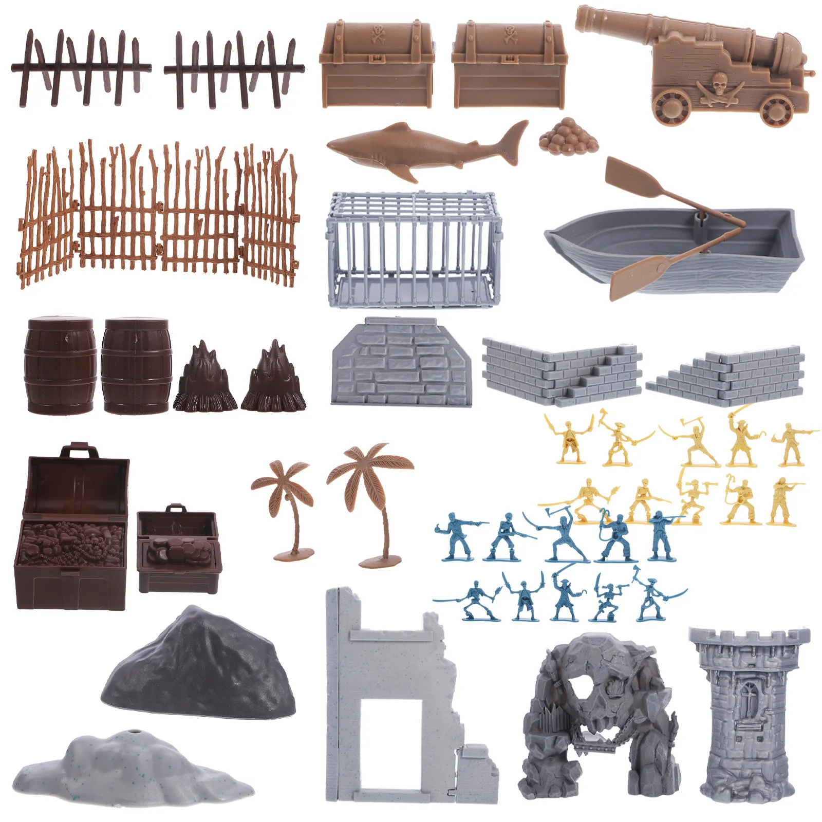 

1Set Kids Pirate Playset Miniature Military Kit Action Figures Sand Table Decorative Ornaments Kids Pirate Toy
