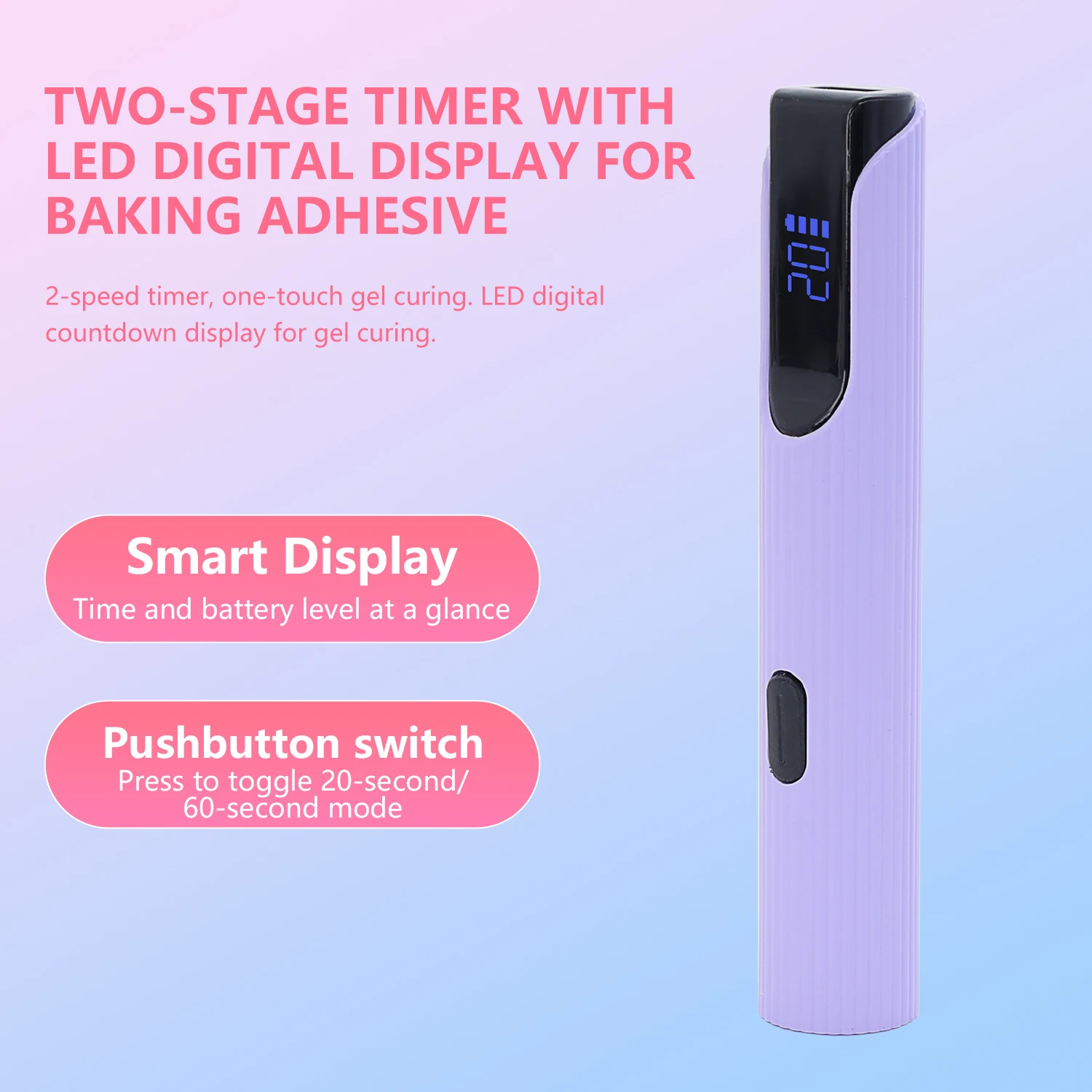 Professional nail smart induction lighting nail lamp, 20/60seconds selection, small portable rechargeable nail lamp.