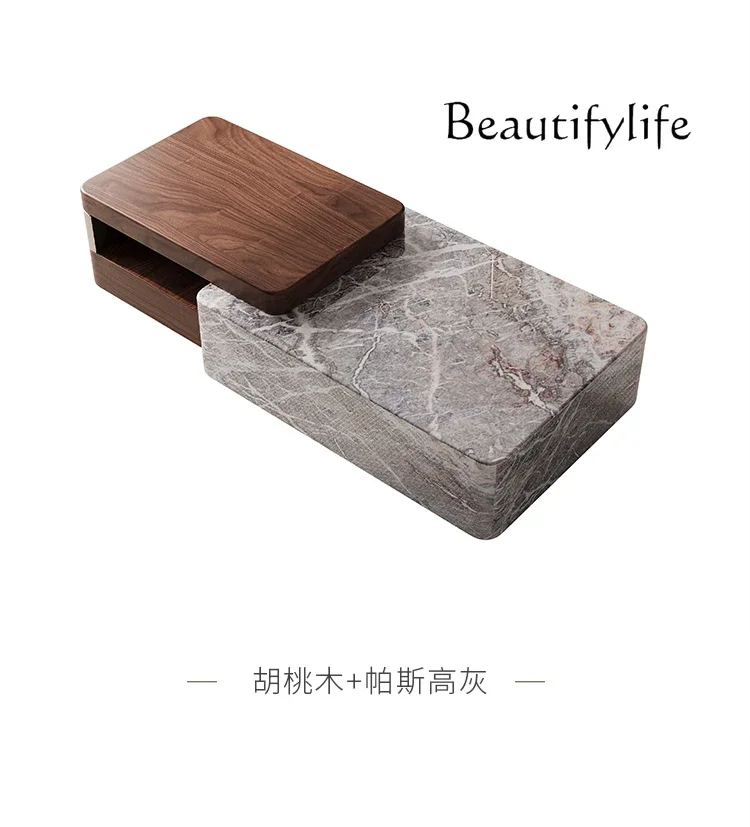 

Natural marble coffee table simple designer light luxury living room home villa high-end