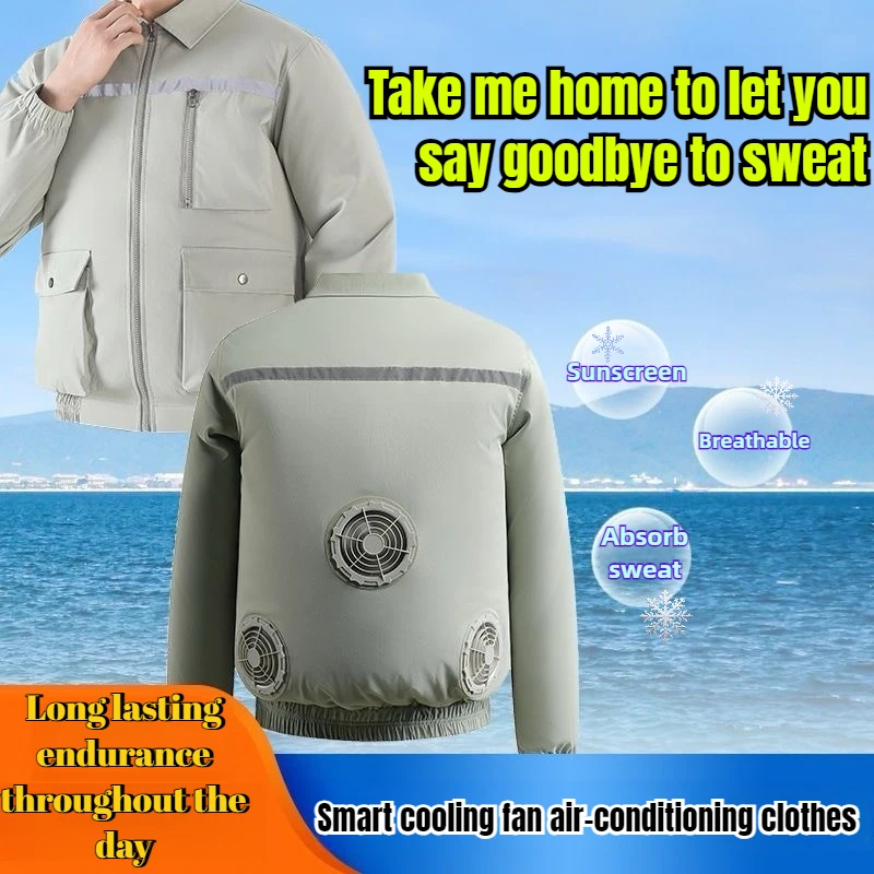 

Summer 4 Fan Air Conditioning Clothing Cool Vest Men Women Travel Ultralight Brand Outdoor Sports Jacket Sun Windbreaker Fishing