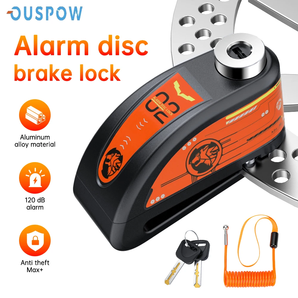 

OUSPOW Motorcycle Alarm Disc Brake Lock Security Motor Wheel Disc Padlock Waterproof 110dB Loud Anti Theft Alarm a Motocicleta