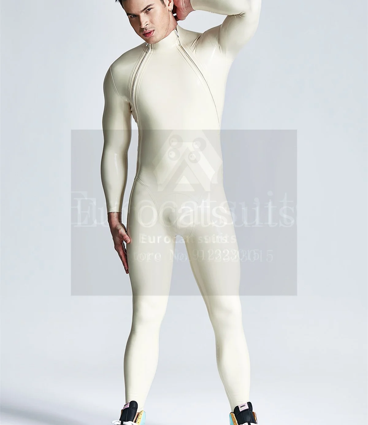 

pants latex briefs half sleeves latex catsuits sexy rubber bodysuits men rubber costume 100% latex latex fetish men