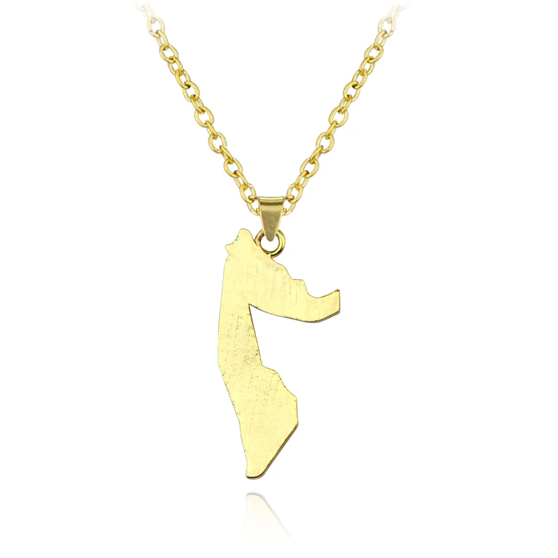 Fashion Africa Somalia Map Zinc Alloy Necklaces Women Men Stainless Steel Somali Country Flag Pendant Festival Jewelry Gift New