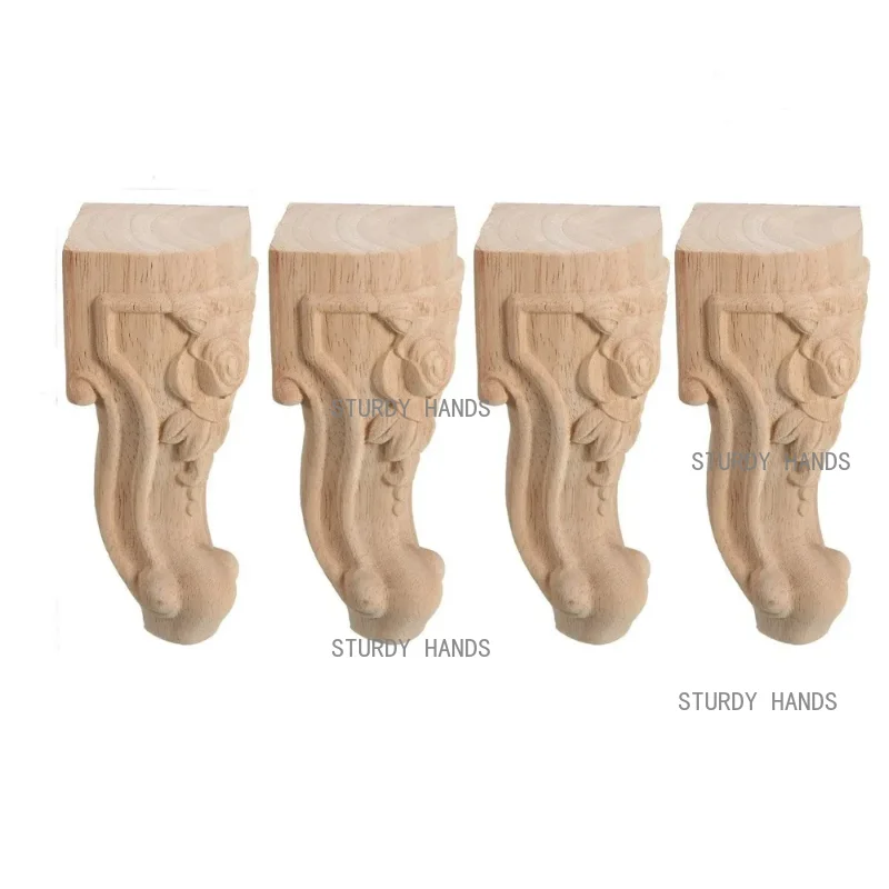 4pcs Solid 18CM Wood Furniture Legs Feet Replacement Sofa Couch Chair Table Cabinet Furniture Carving Furniture Legs
