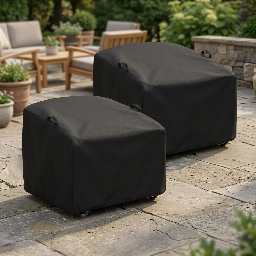 Garden Rocking Chair Cover Waterproof 210D Oxford Fabric with Bottom Drawstring and Secure Buckles for Stability