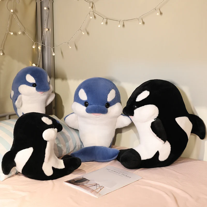 35/50 cm Cartoon Wal Plüsch Puppe Kissen Nette Blau Schwarz Meer Wal Marine Tier Plüsch Spielzeug Hause Dekoration geschenk Für Kinder