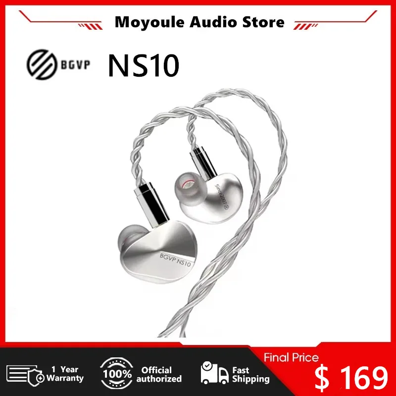 

BGVP NS10 8BA+2DD 10 Driver Hybrid In-ear Earphones Wired Hifi Metal Music Headphones Mmcx Detachable Cable