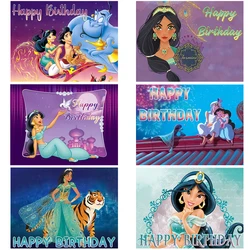 Fondo de Aladdín de princesa Jasmine para fiesta de cumpleaños, fotografía de Baby Shower, Fondo de vinilo, suministros de decoración para habitación de niños, póster