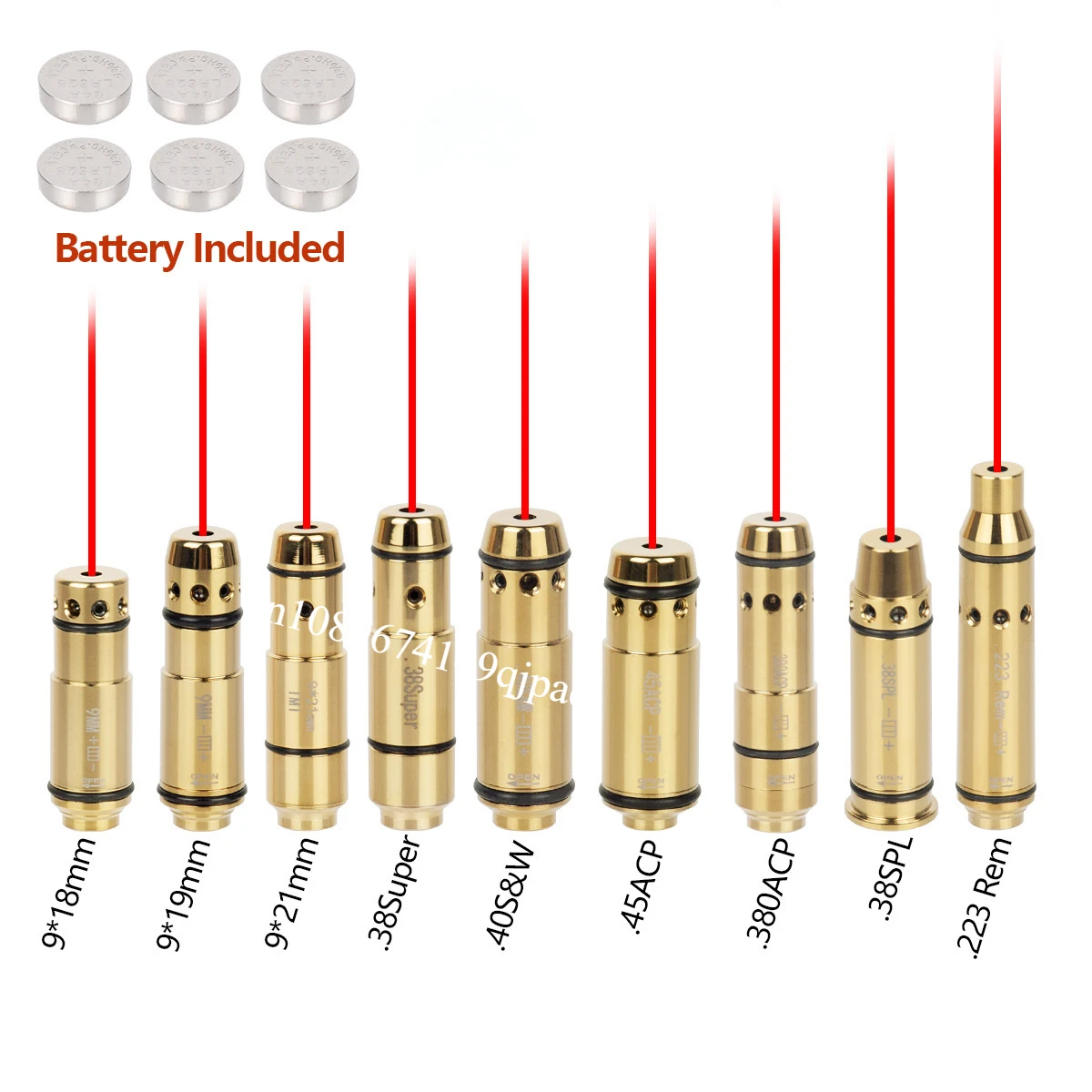 9x19mm Laser Training Bullet Bore Sight 2 in 1 Dual Purpose Pointer for Dry Fire Snap Caps for 9x18mm .223 223rem Caliber