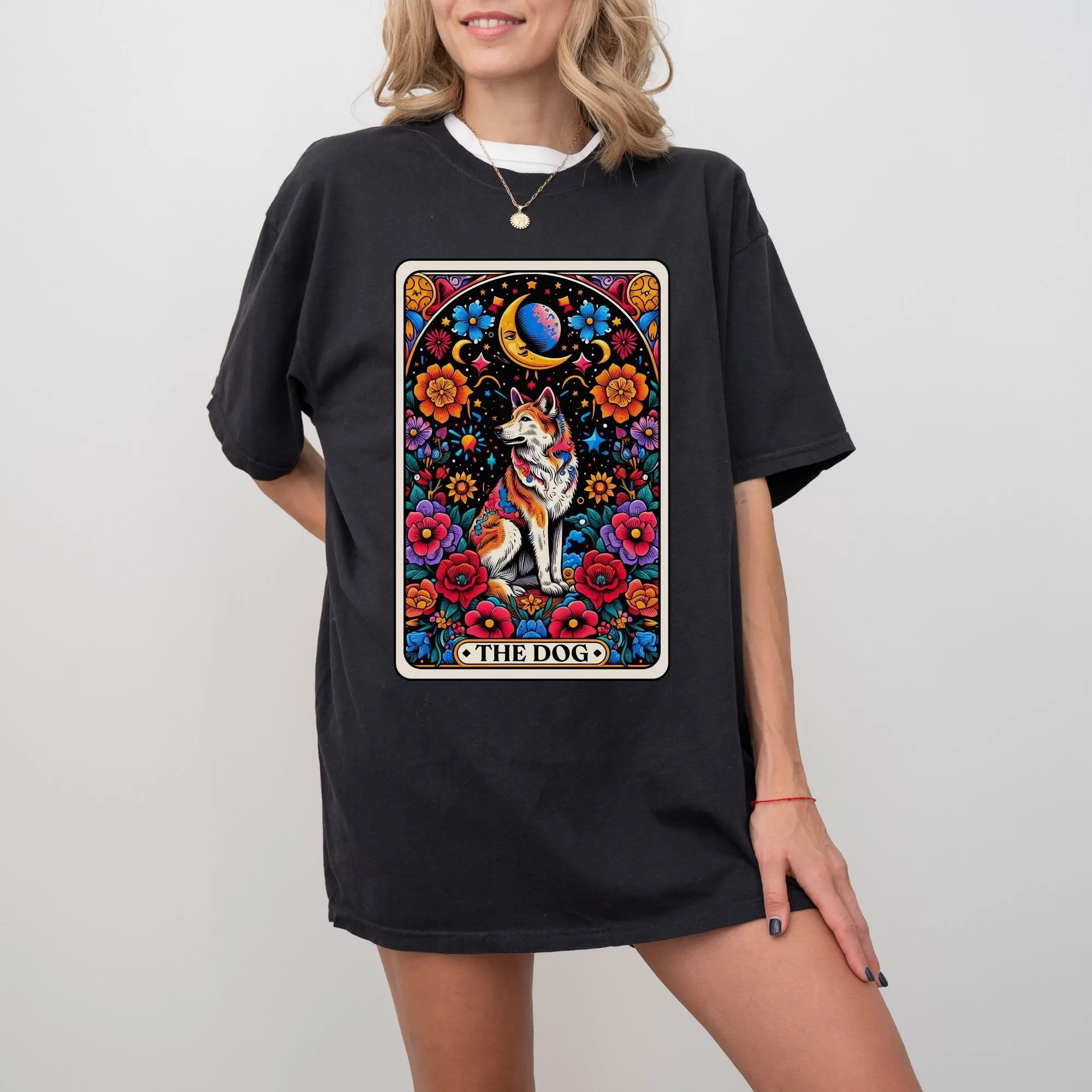 The Dog T Shirt Witchy Mystical Tarot Card Symbol Psychic Fortune Magic