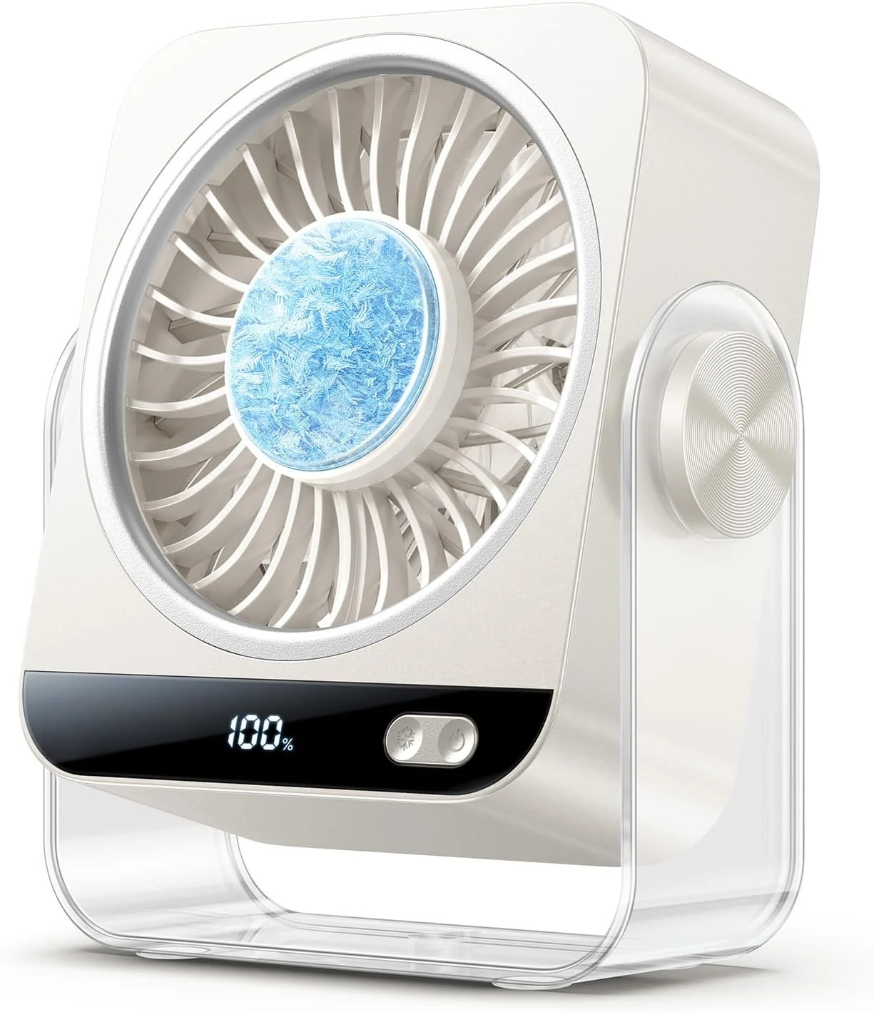 

2026 USB Desk Fan For Bedroom, 199 Speeds Turbo Airflow, Portable Fan With Ice Cooling, Digital Display Quiet Table Fan