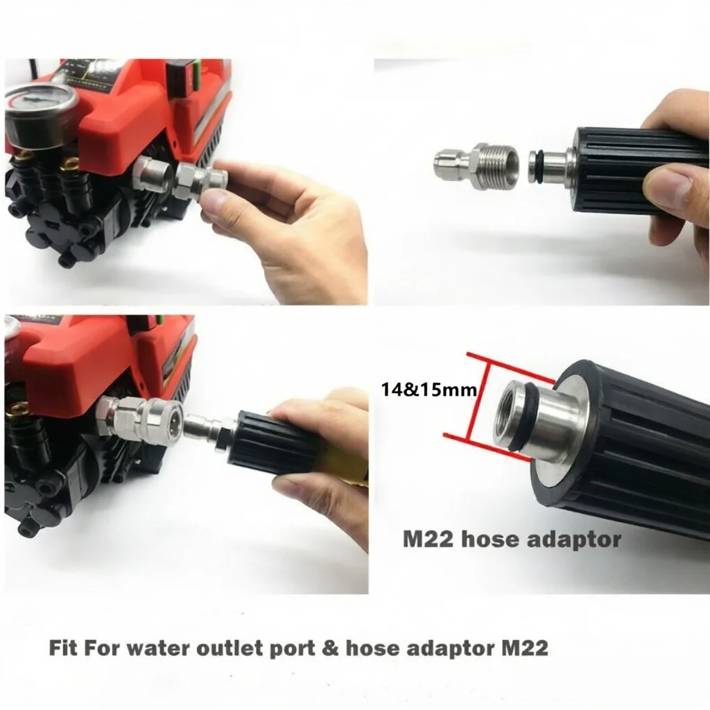 Car Wash Gun Hose Quick Connect 3/8" Fast Release Adaptors High Pressure 4500 PSI With M22 14MM/15MM image 2