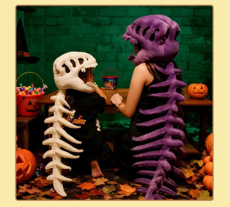 

Новый 76-116 см китайский головной убор со скелетом динозавра, плюшевая игрушка, детский реквизит для косплея, костюм на Хэллоуин, праздничный подарок для семьи