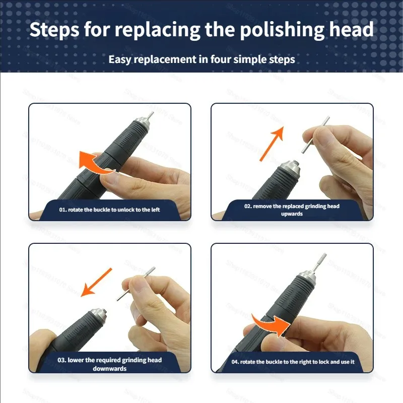 プロ仕様45000RPM電動ネイルドリルマシン低騒音電動彫刻機ネイルサンダーファイルマニキュアサロンツール