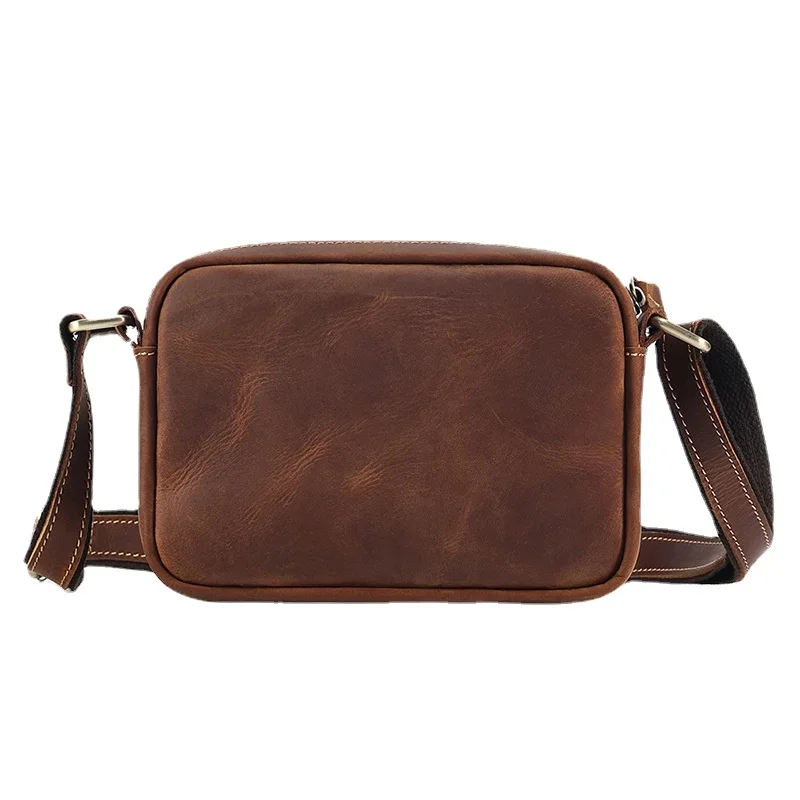 

Men's Bags Messenger Leather Shoulder Bags Retro Small Bag Women's Single Shoulder Messenger Bags for Men and Women Purse