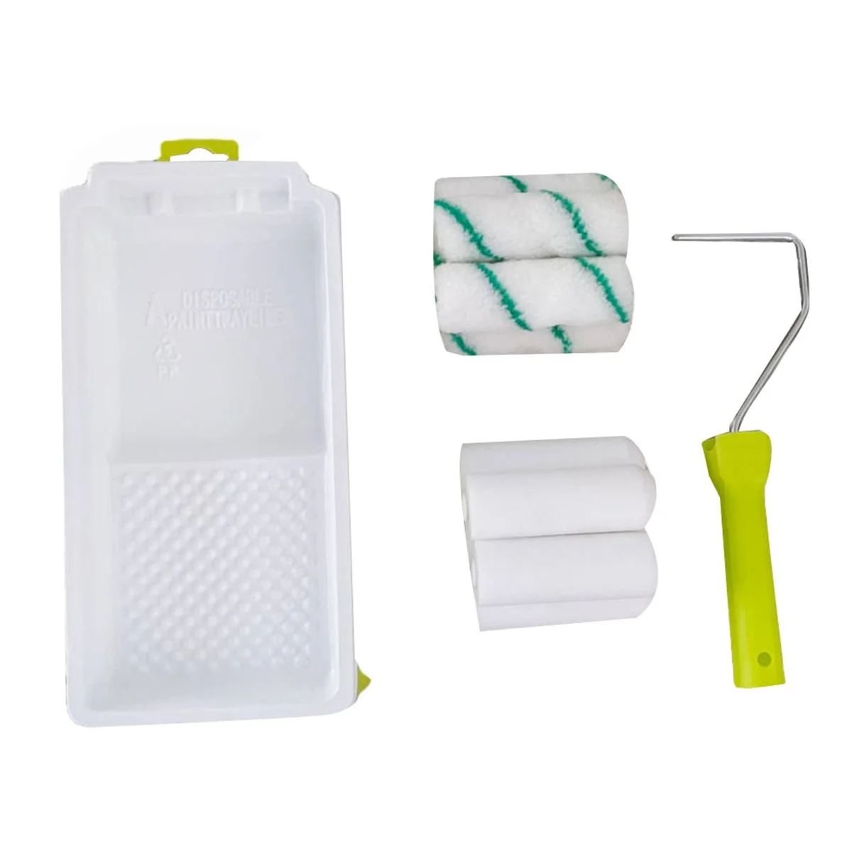 Kit vassoio di vernice, rivestimento vassoio rullo di vernice da 4 pollici, vassoio di vernice, rivestimenti vassoio di vernice usa e getta 3 pezzi, vassoio di vernice