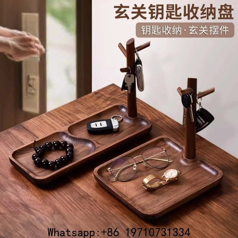 Door entry key rack, entrance storage ornament, household high-end exquisite desktop tray