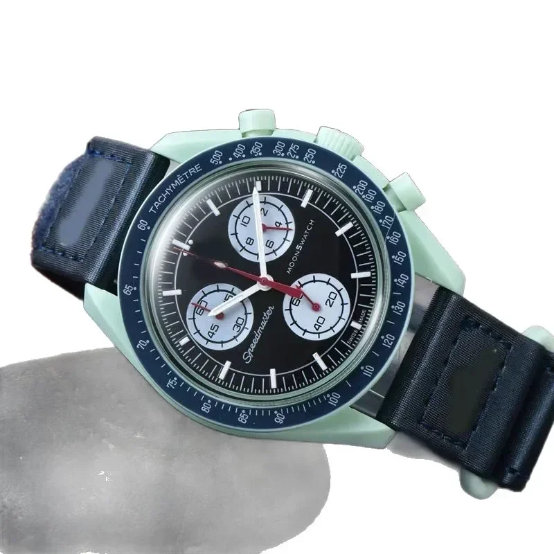 2025 Newest High Quality Wantch Men's and Women's Moon Mercury Quartz Chronograph Watch Celestial Galaxy Dial 6-Hand Hot Sale