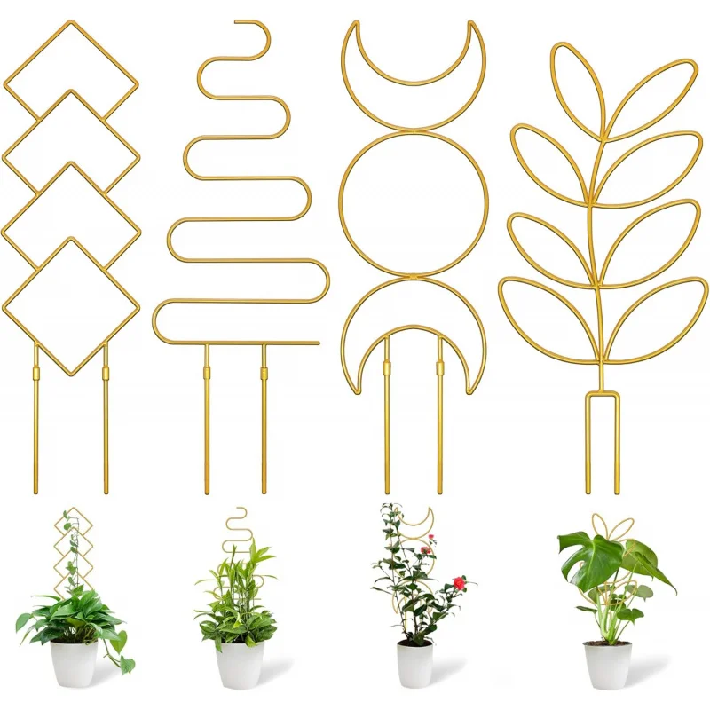 Treliça de planta maior de 23 polegadas para escalada interna, plantas em vasos com laços, suporte de metal Ho