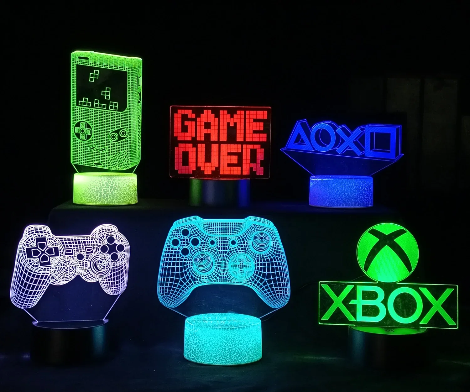 3D  Gaming Party Setup Lamp Gaming Room Lamp Decoration USB Powered Night Light Table Lamp  Bedroom Decor Christmas Lights