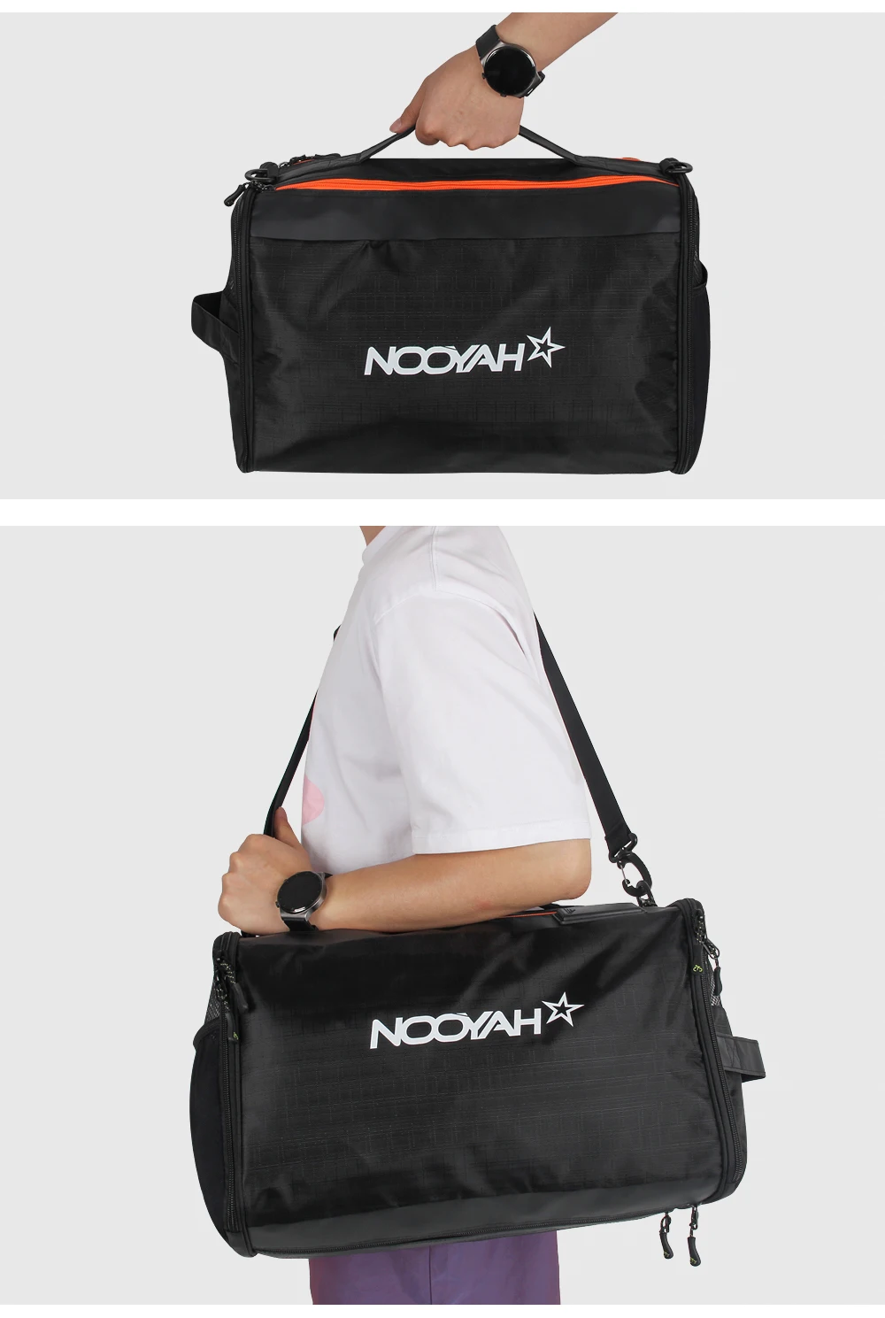 NOOYAH Sporttasche, multifunktional, Rennausrüstung, Tasche, Fahrradhelmtasche, Schuhe, Aufbewahrungstasche, Fitness, Fahrradzubehör, Schultertasche – Detail 24