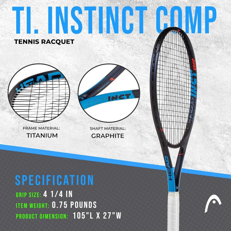 AQHEAD Ti. Instinct Pre-Strung 27 in. Black/Blue Tennis Racquet