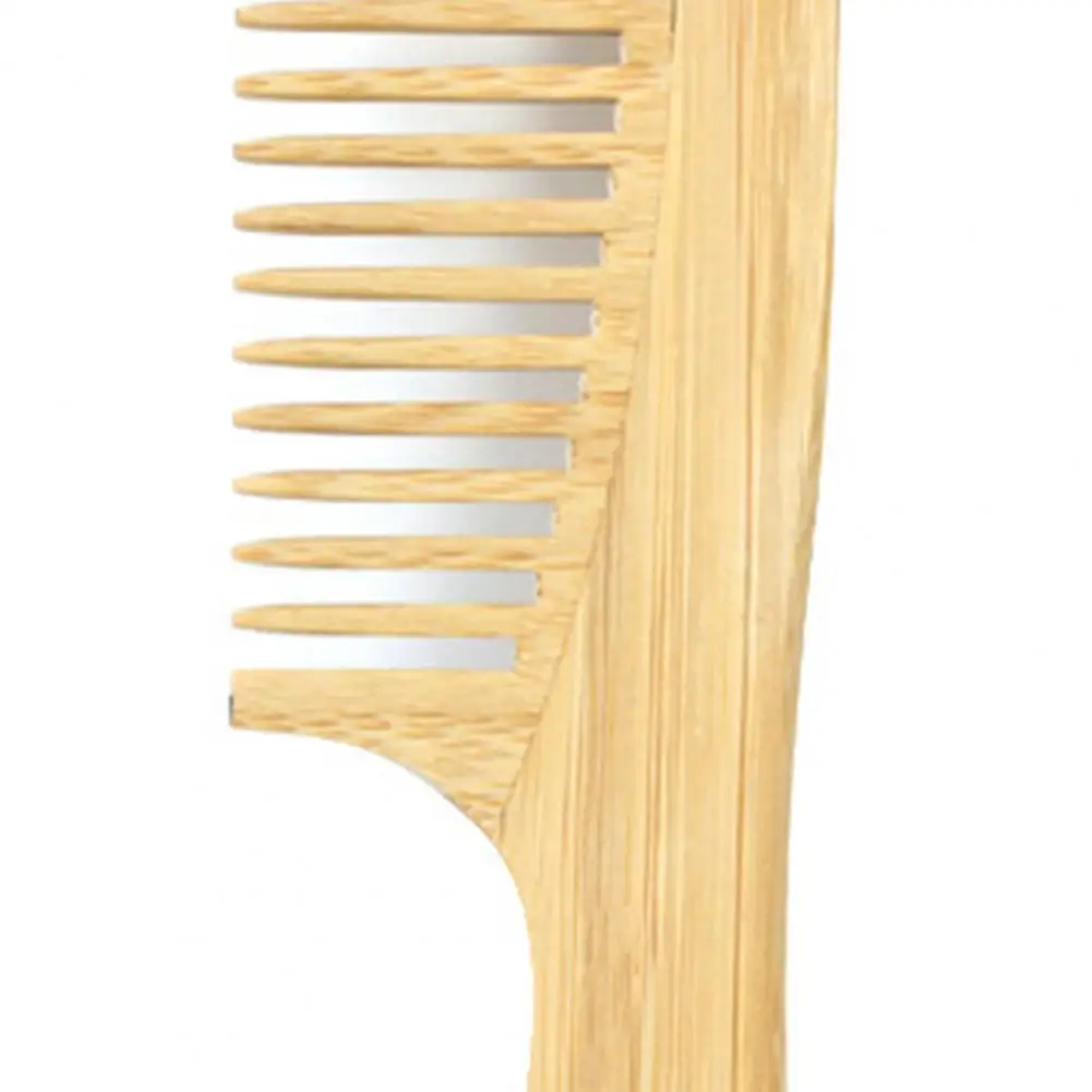 Bamboo Detangler Comb Hair Detangling Comb Natural Bamboo Wide Tooth Hair Comb Anti-static Wooden Afro Fork Detangler for Men