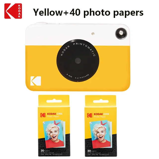 KODAK Printomatic Brand New Digital Instant Printing Camera ZINK Inkless Printing Color Photo Paper Printing Built-In Flash