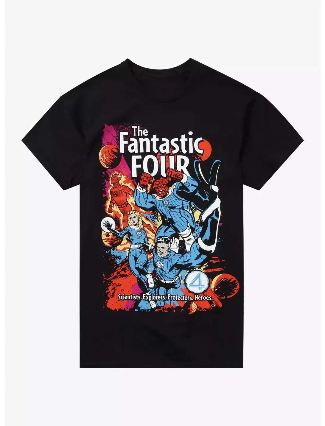 

Marvel Genuine 2026 New Marvel Fantastic Four Collection Comic Print Plus Size Women's Fashion Short Sleeve Loose Sports T-Shirt
