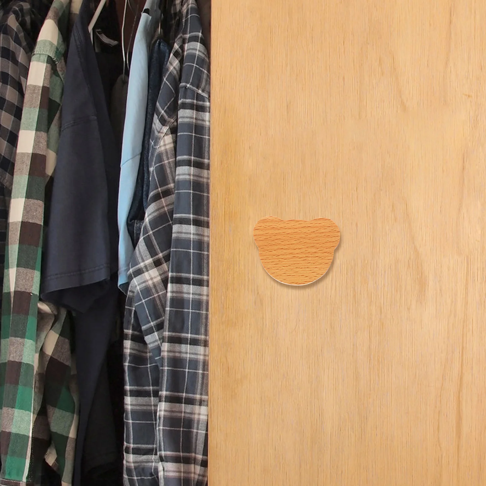 

6Pcs Bear Style Wood Drawer Pull Handles Reusable Cabinet Knobs Ideal for Dresser Cupboard Wardrobe Furniture Replacement