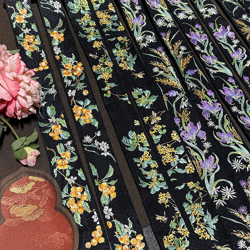 2 قطعة النمط الصيني الثقيلة التطريز Hanfu طوق الدانتيل حافة تقليم 50 سنتيمتر الأورجانزا DIY بها بنفسك الخياطة فستان Hanfu اكسسوارات الديكور