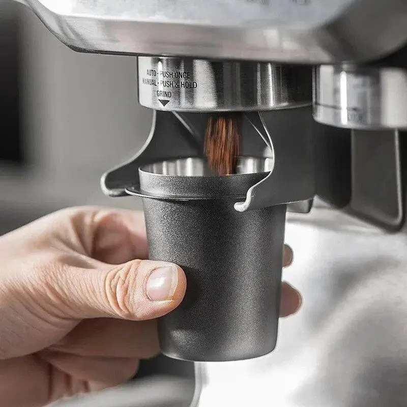 Coffee Dosing Cup Stainless Steel Portable Handle Espresso Catch Cup 51mm 58mm Home Kitchen Cafe Use General-Purpose Mixe