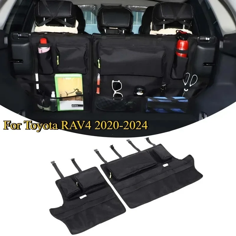 

For Toyota RAV4 20-24 Oxford Cloth Back Car Seat Car Trunk Hanging Storage Bag Waterproof Multi-pocket Interior Car Accessories