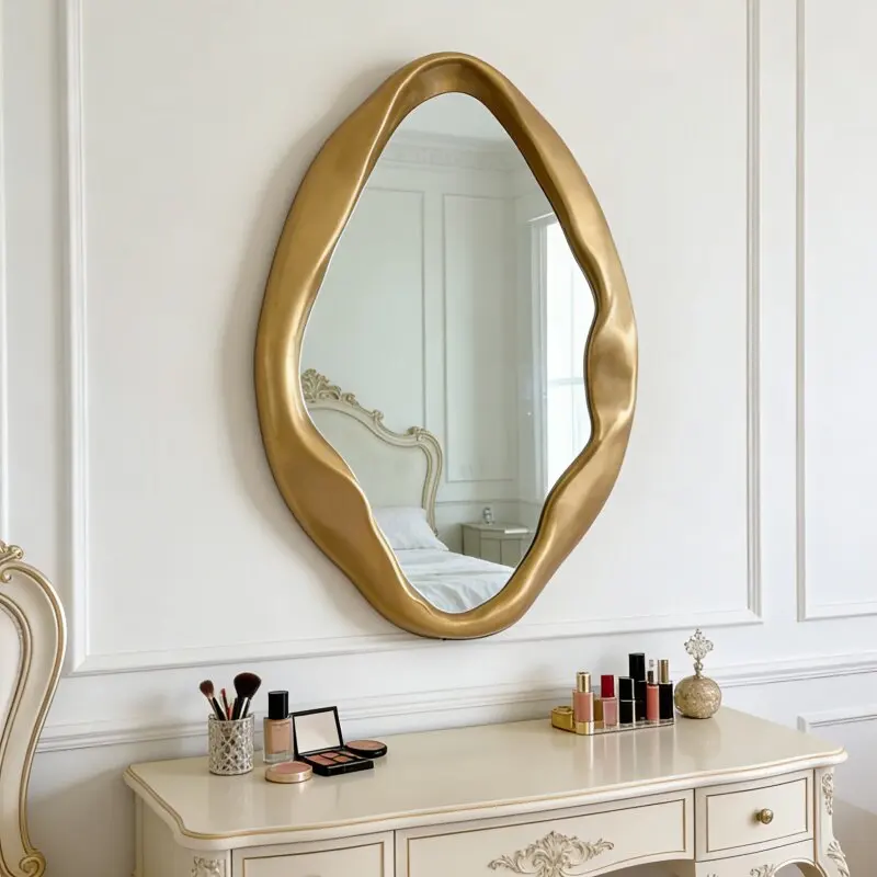 Modern Aesthetic Mirror Dressing Table Luxury Nordic Bathroom Mirror Makeup Korean Style Spiegel Wand Living Room Decorations