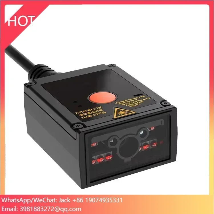 Lector de matriz de datos de escaneo continuo de alta velocidad Escáner fijo industrial USB RS232 IP65 Escáner de código de barras 2D de montaje fijo Stock