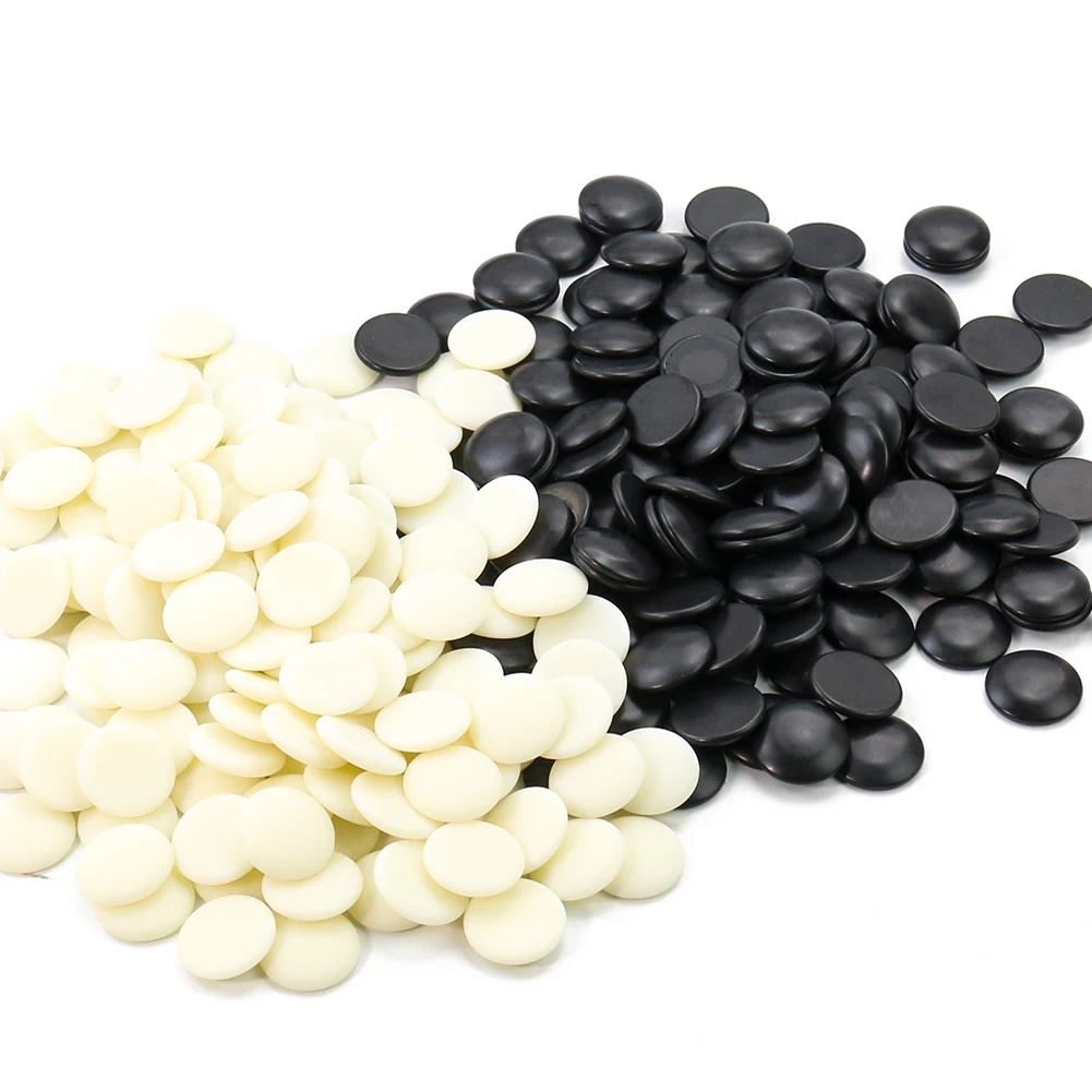 

Шахматные фигуры Go из меламина из смолы, настольные игры Weiqi, Gobang Gomoku, черно-белые шахматные фигуры, 22 мм, подходят для подарков для начинающих, набор из 360 предметов